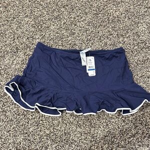 Tommy Bahama Navy Blue Swim Skirt with White Trim